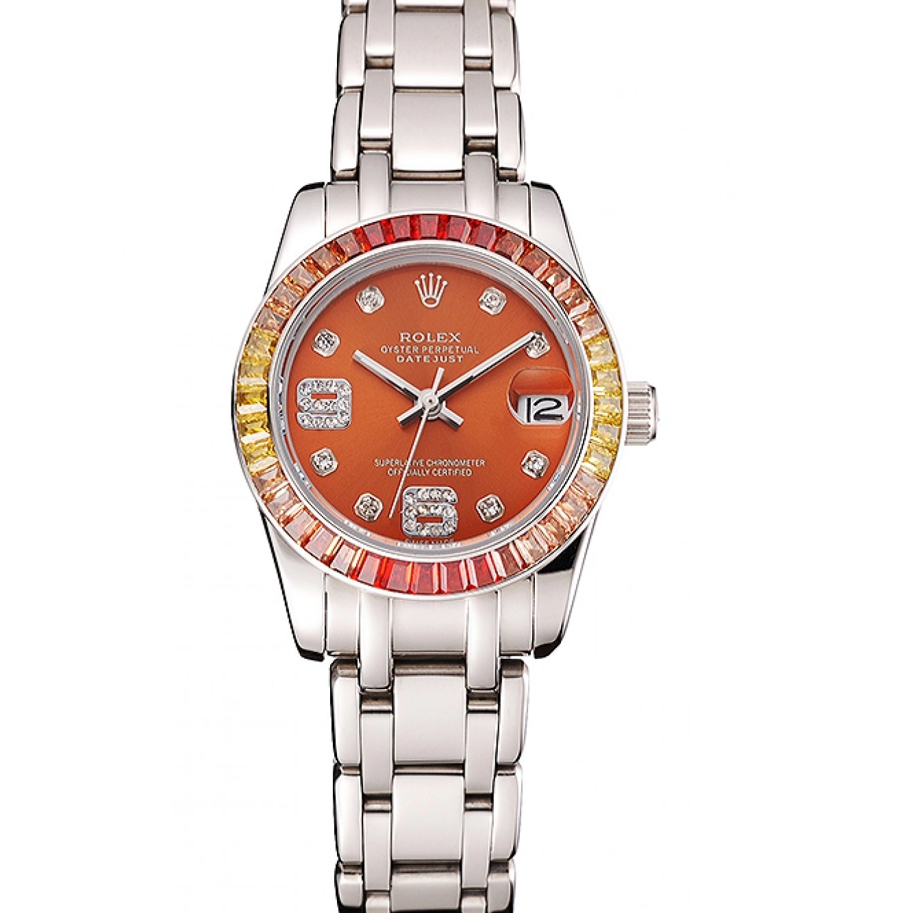Dial Pearlmaster Cognac Bracelet Steel Stainless And 39 Case Datejust Rolex 0725